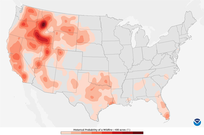 Historic Probability of Large Wildfire