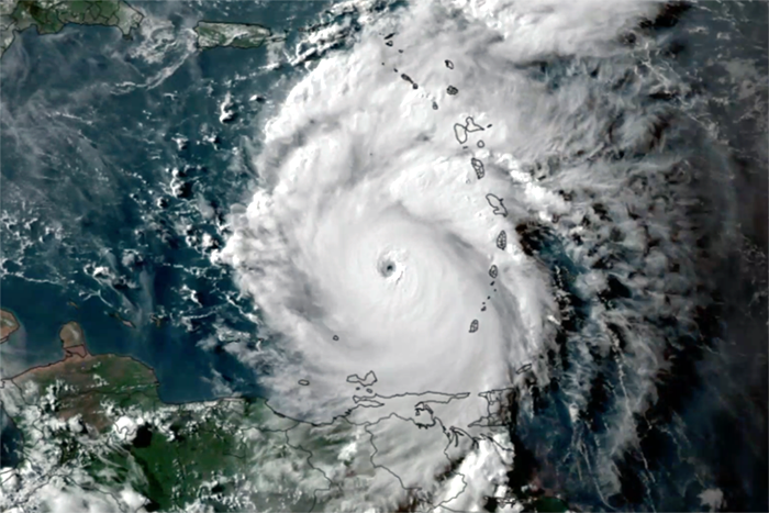 Satellite image of Hurricane Beryl July 1, 2024 rotator